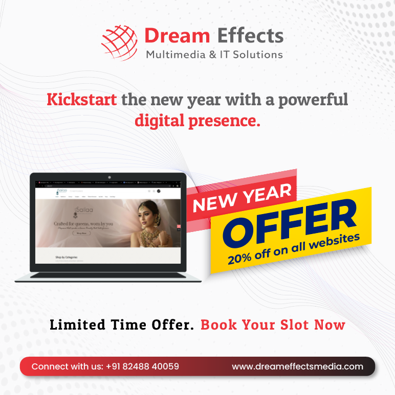 dreameffects's tweet photo. Upgrade your business with a professional website and attract more customers online 🚀

🎉 New Year Special Offer

💥 20% OFF on all websites

📞 +91 82488 40059

🌐 https://t.co/7Q5iSq868w

#EcommerceWebsite
#EcommerceBusiness #ShopifyWebsite
#ShopifyIndia https://t.co/av8uQRp9w4