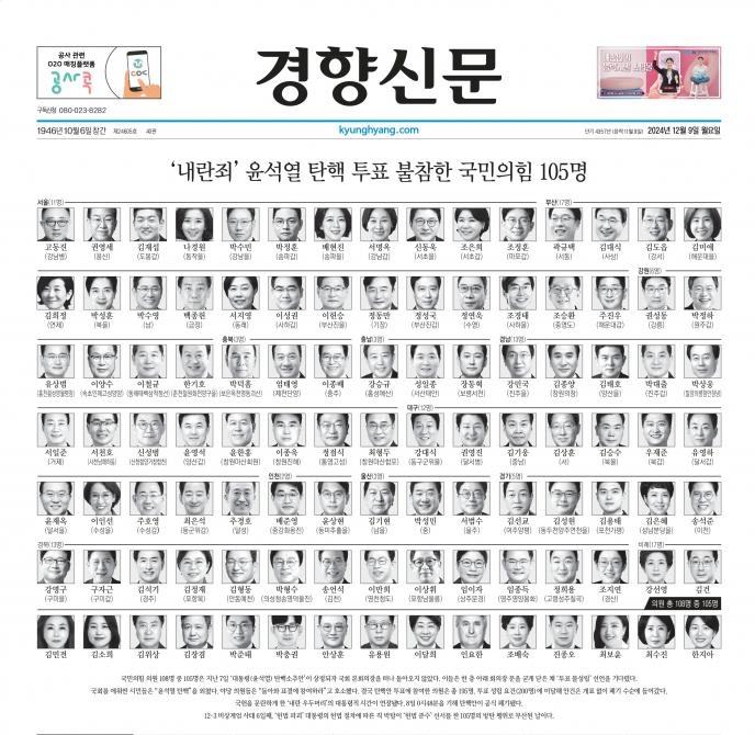 윤석열 탄핵 불참 국힘 105인.
역사의 역적들!

계속 뿌려 주마!!