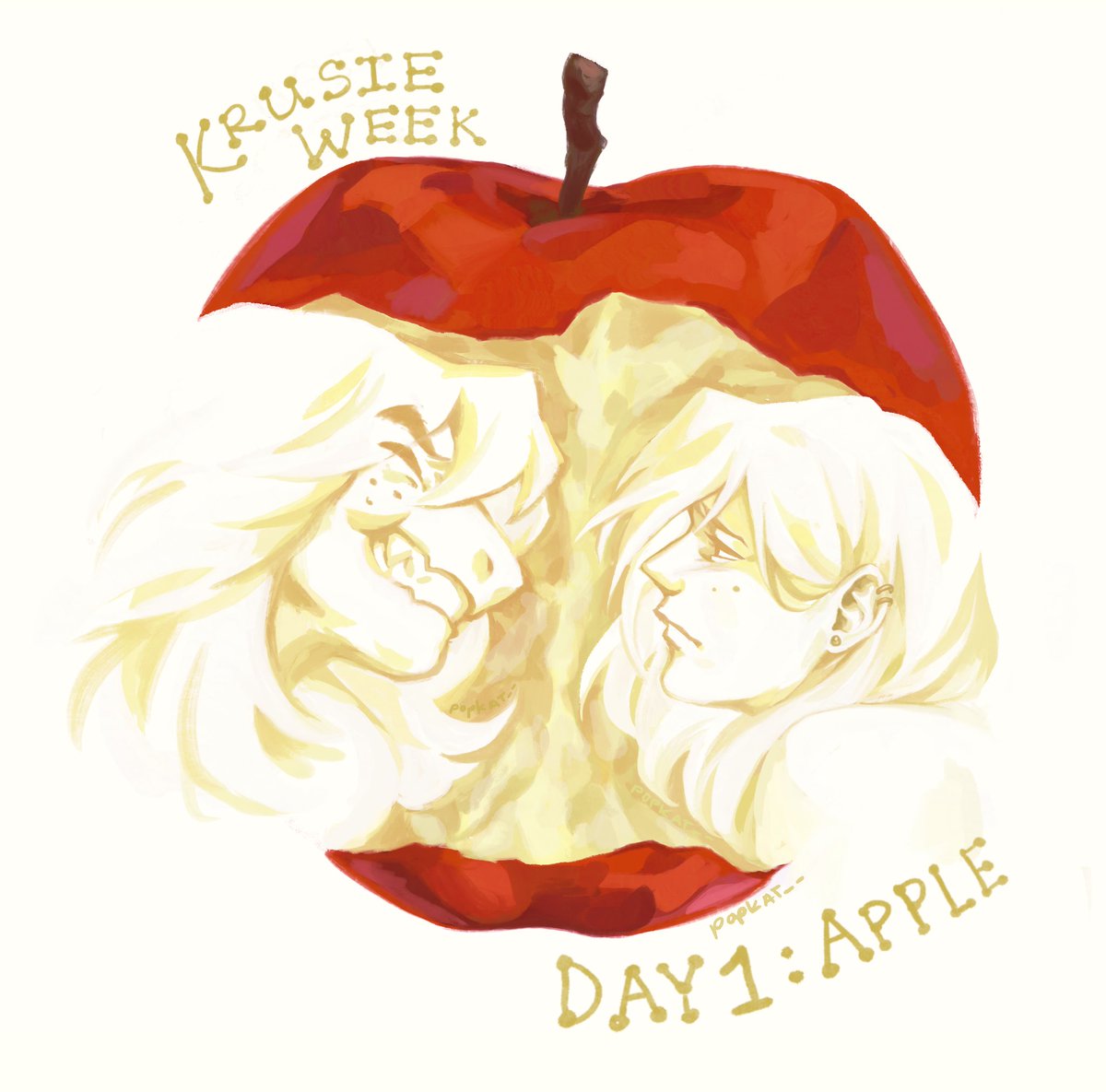 「day 1: apples #krusieweek2026 #deltarune」|kat/theo 🍊🎗finished stormbringer :(のイラスト