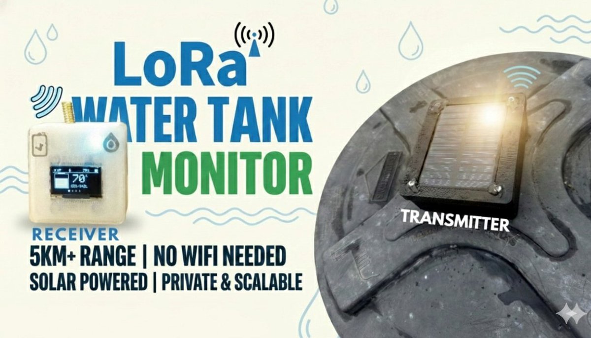 📷Make a Solar Powered LoRa Water Tank Monitor (5KM Range | No Wi Fi)

It shows how IoT can deliver reliable data from remote locations without relying on Wi-Fi

📷 Watch the full build on YouTube: youtube.com/watch?v=hgZhIf…

#REYAX #LoRa #arduino #module #RYLR998 #WiFi  #monitor