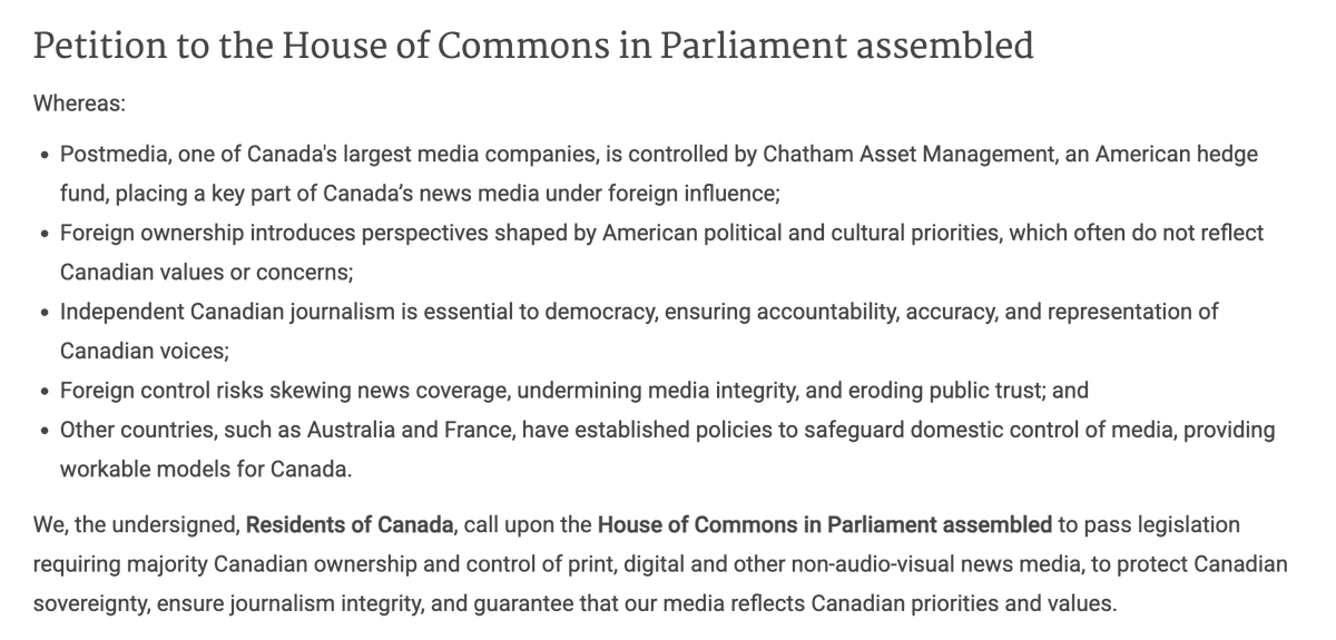 ItsDeanBlundell's tweet image. Want to overturn foreign media ownership/funding in Canada, stop the funnel of MAGA propaganda in Canada?
Sign this, send it to everyone you know, and let's bankrupt Post Media, National Post, The Sun, and put Brian Lilley out of a fucking job. ourcommons.ca/petitions/en/P…