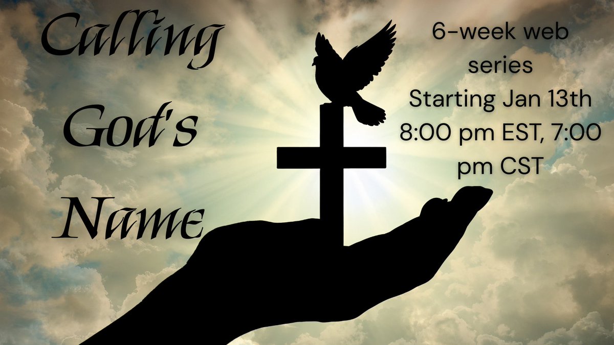 drrayself's tweet image. We are excited to announce our upcoming live 6-week series titled "Calling  God's Name," starting on January 13th at 8:00 PM EST (7:00 PM CST). This course will explore the life-changing power of invoking God's incredible attributes.

Registration info coming soon!
#seminary