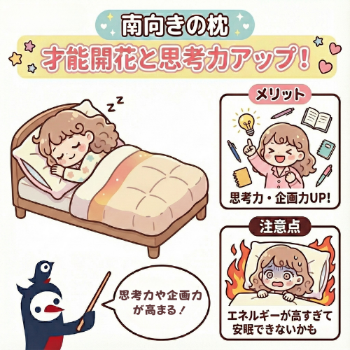 sumatori_'s tweet photo. 頭を向けて寝てはいけない方角はある？🧭
【枕の向き】風水上で見る効果をまとめました💡 https://t.co/plcmMuoXew