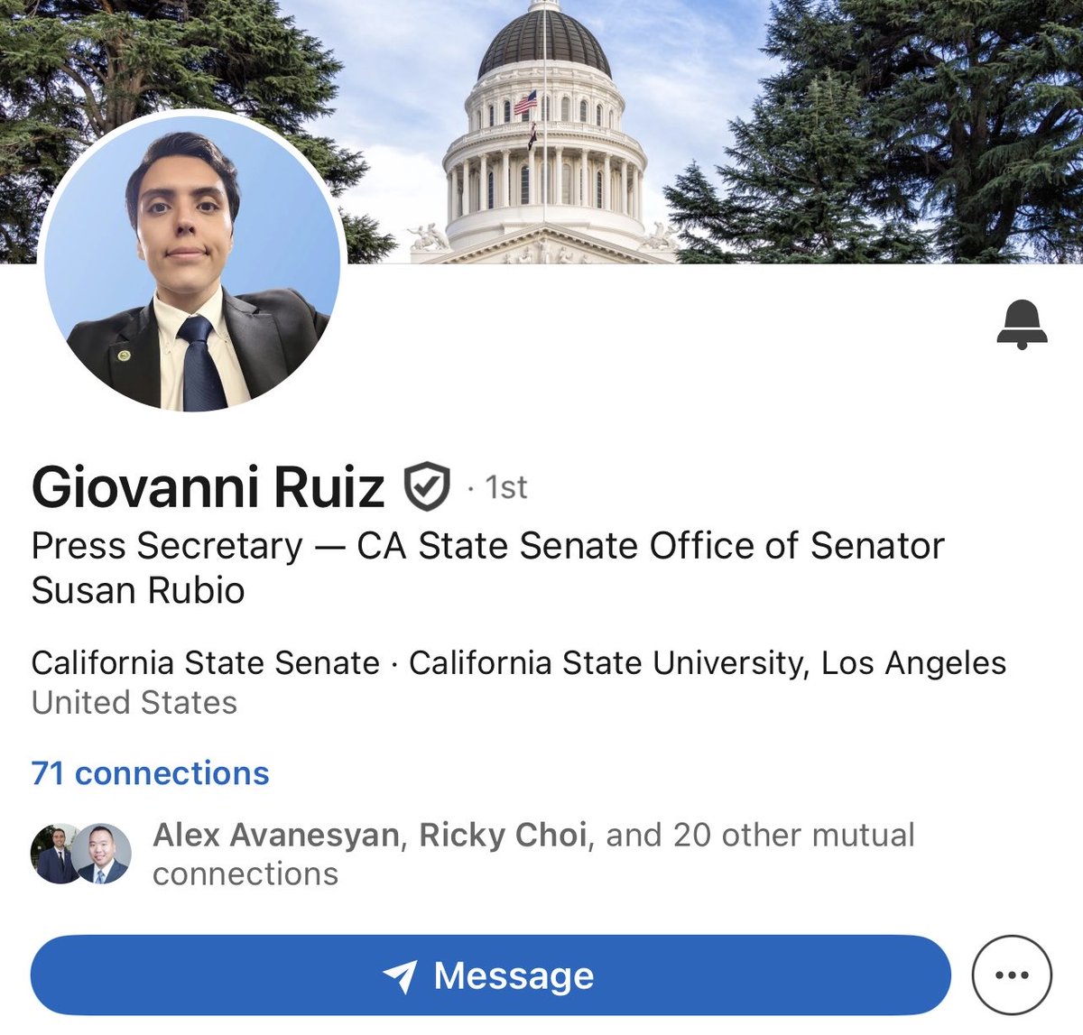 So proud of my brother on his promotion to Press Secretary for Sen. Susan Rubio. From starting out with nothing as undocumented immigrants to this moment—hard work, integrity, and perseverance truly matter. You earned it, Gio! #CALeg