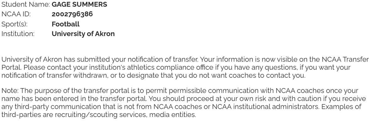 Gage__Summers's tweet image. I have officially entered the NCAA transfer portal as a graduate student. I am seeking a 2026-27 opportunity, with my eligibility tied to an active federal JUCO eligibility case.