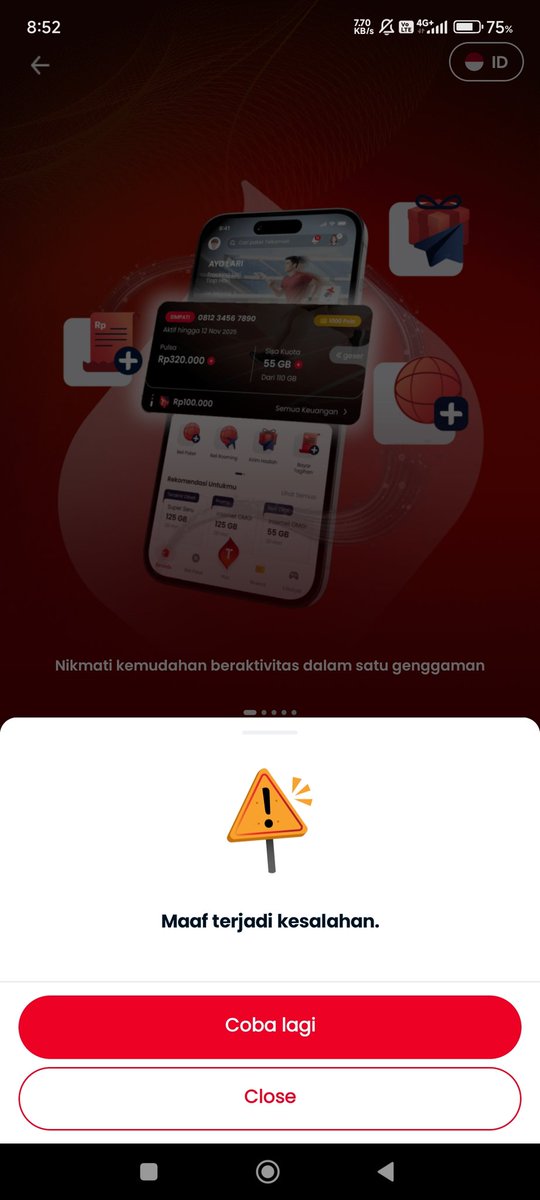 typingtyp0's tweet photo. @Telkomsel @MyTelkomselApp Masih sama saja pagi ini https://t.co/R1qn8NHqZW