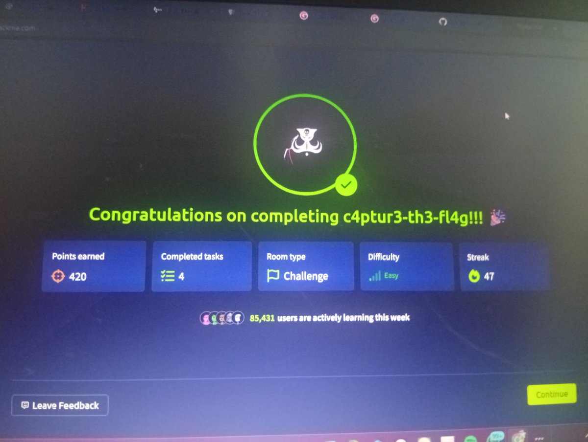 AdeagboRodiyyah's tweet image. Day 99 of #100DaysOfCybersecurity 💜
✨ Completed my first CTF 🥹
✨ Decoded audio using Sonic Visualizer
✨ Used Steganography to extract hidden data from images 
✨ Learned to recognize Base32, Base64 &amp;amp; Binary
✨ Cyberchef
@ireteeh @TemitopeSobulo @NnajiDaniel_C @cyberjeremiah