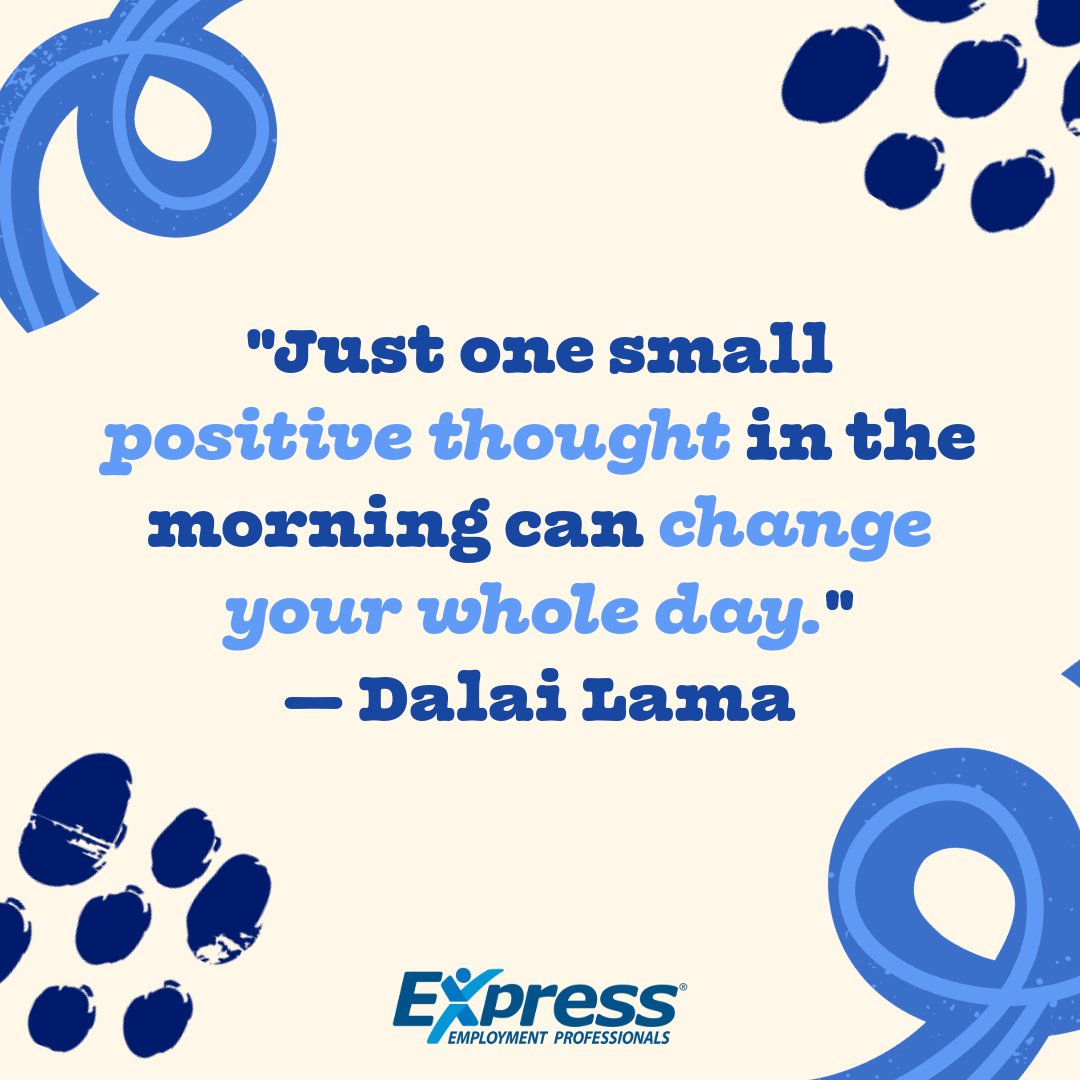 A single positive thought can set the tone for your entire day.

#MotivationMonday #ExpressPros