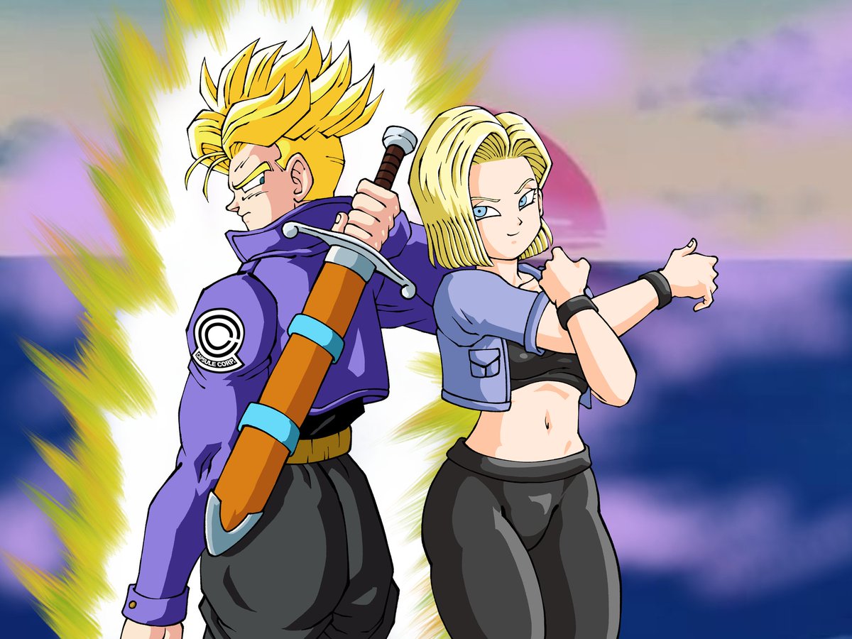 Future Trunks Super Saiyan &amp; Android 18 - Dragon Ball Z 

This is a new commission done! ✨

#Android18 #Trunks #DragonBallZ #DragonBallSuper #DragonBall