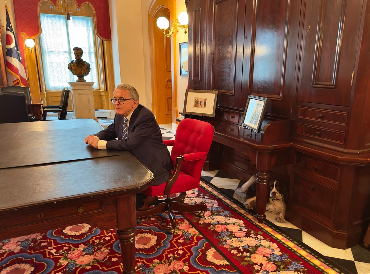 firstdogofohio's tweet photo. Everyone tell my best friend @GovMikeDeWine happy birthday! https://t.co/M8KIxcgXii