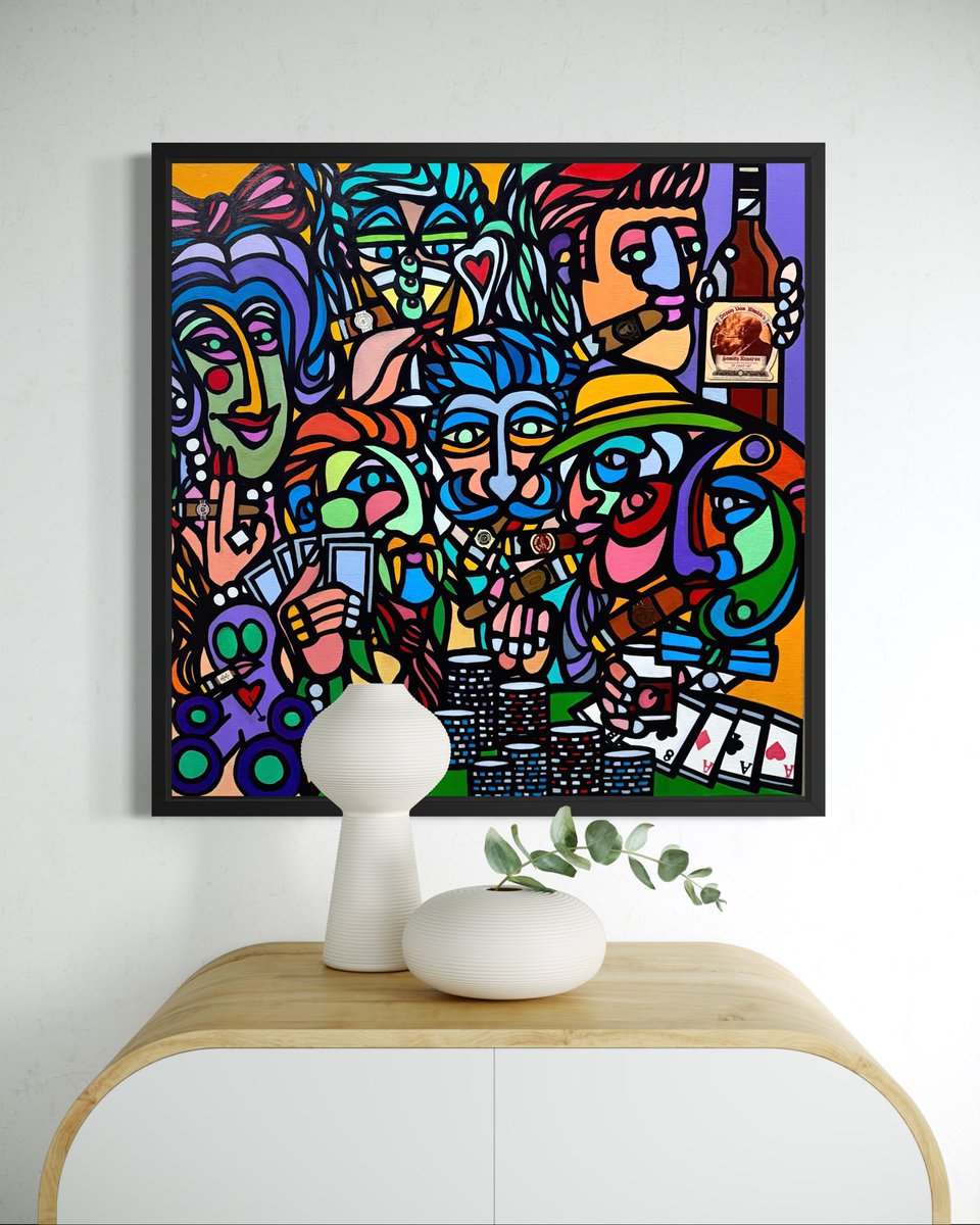 BoisvertLeo's tweet photo. “All In” 30”x30” acrylic on Stretched Canvas. Available for purchase. Message me if interested. https://t.co/pYN7NjWRGQ