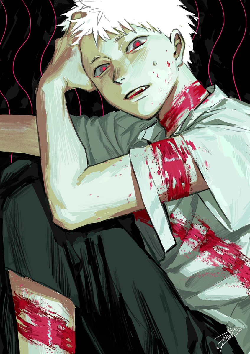 mokmok_len's tweet image. 今週は「光が死んだ夏」の更新はお休みなので、絵を描きました。
次の更新は来週です。