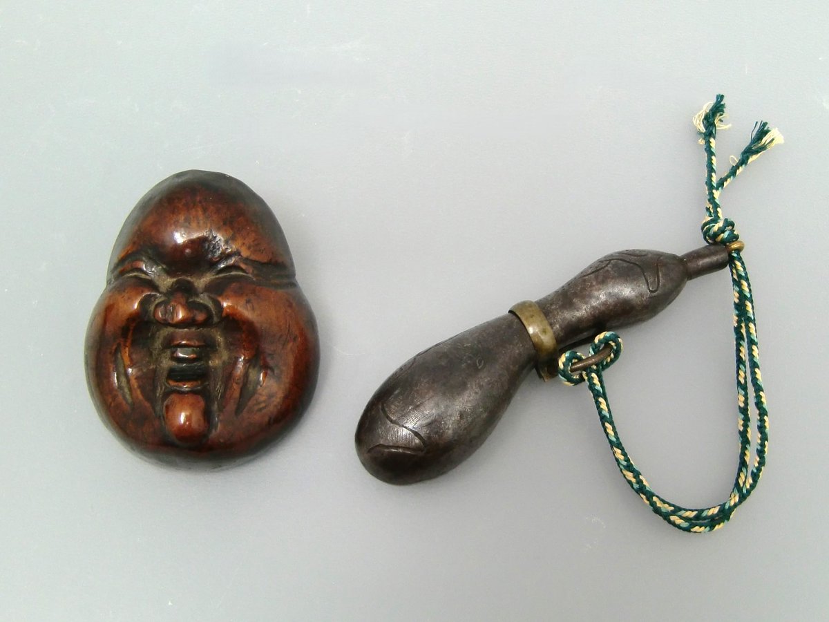 福袋2（御多福面•瓢箪） 御多福面 （OKAME） 18世紀 江戸時代 木刻