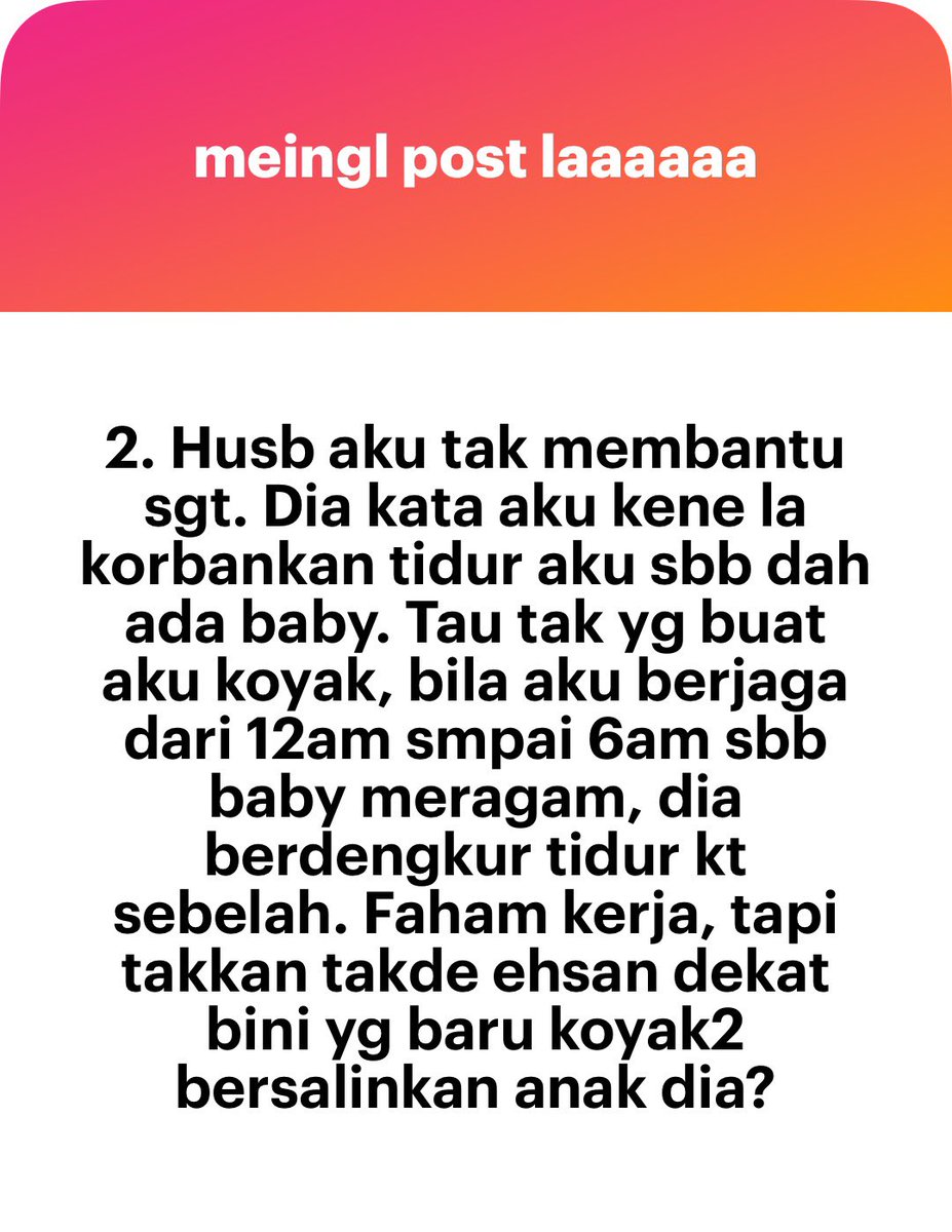 meinmokhtar's tweet photo. Luahan isteri hm. Laki ang €|>%%}*}€\>[€]¥¥{¥|*!,!?|%{^{ https://t.co/rQ9ipjvqOO