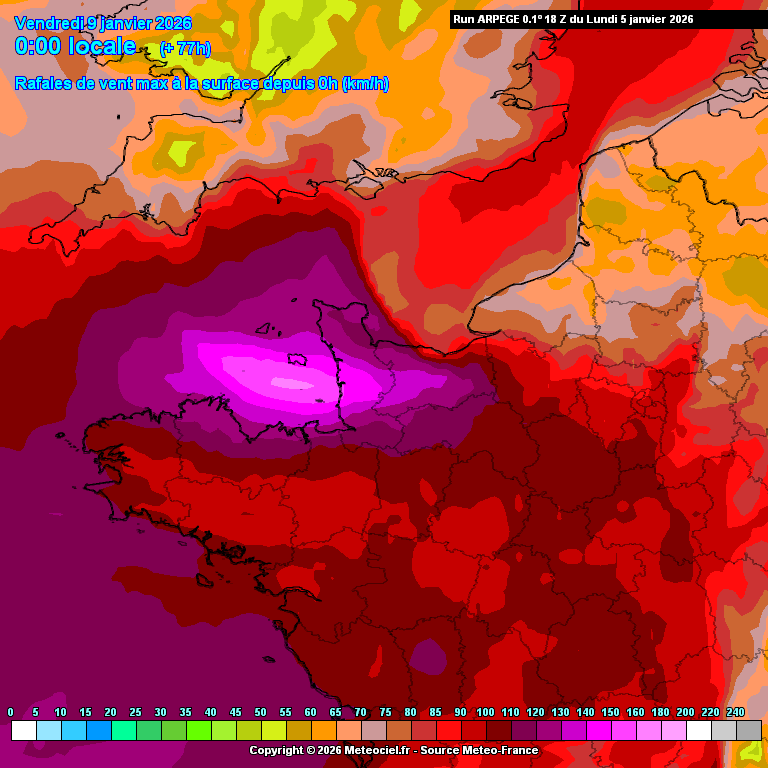 Le modèle ARPEGE nous alerte au Run de 18 du 05012026 d'une bombe météo une violente tempête sur la Bretagne soirée 08012026 et nuit 09012026 <a href="/MeteoBretagne/">Météo Bretagne</a> <a href="/lachainemeteo/">La Chaîne Météo</a> <a href="/ExtremeMeteo/">Extrême Météo</a> <a href="/VigipreventionM/">vigiprevention_meteo</a> <a href="/meteoconcept/">Météo Concept</a> <a href="/MeteoExpress/">Météo Express</a>