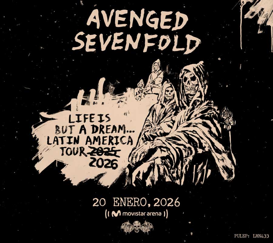 El show más importante de enero 2026 está cerca… El esperado debut en Colombia de Avenged Sevenfold llega a Bogotá el próximo martes 20 de enero en el Movistar Arena.
Junto a ellos y por primera vez en nuestro país, la agrupación Avant-garde experimental, Mr. Bungle.