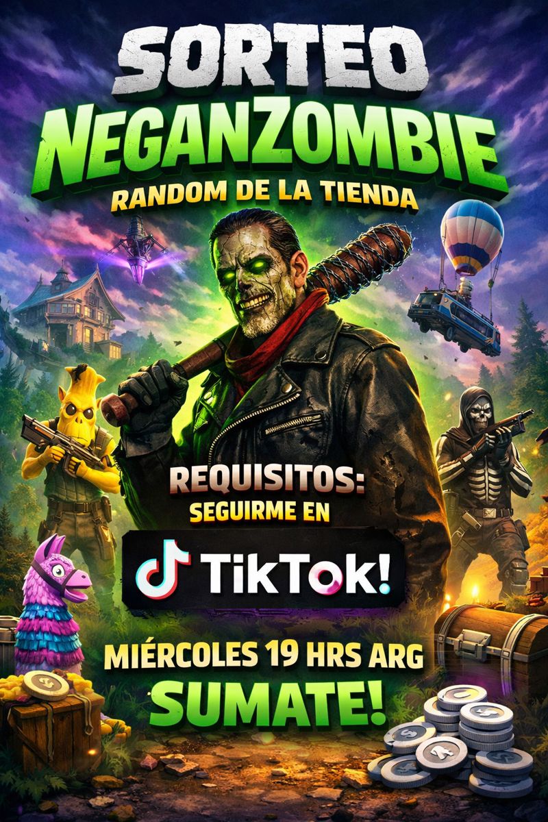 Neganzombie1's tweet photo. SORTEO PARA LA COMUNIDAD

TE SUMAS?

#Fortnite #sorteo #meme https://t.co/0jxRMTCUTY