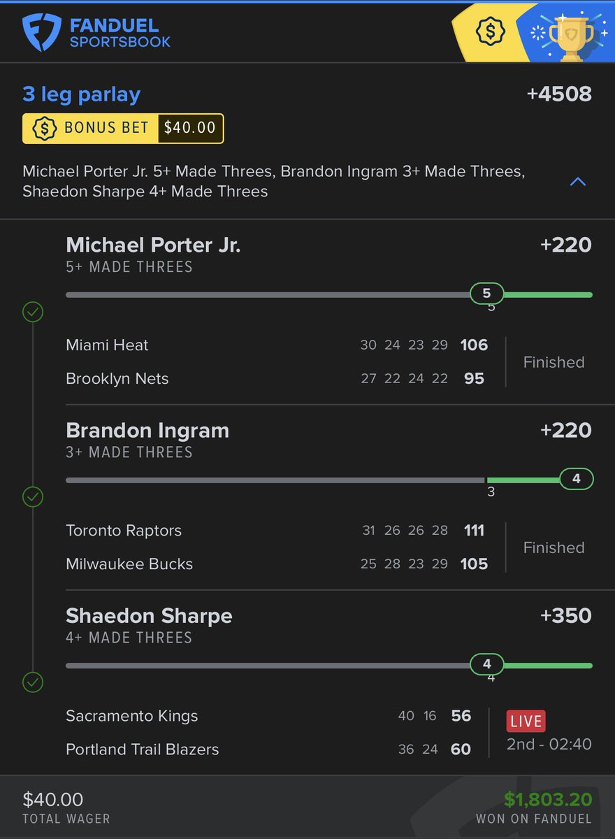 Sharpstacktips's tweet image. NBA 🔥💰 

Your next win starts here 🔥💵 Free plays in the group chat—join through my bio 🥳

#GamblingX | #PrizePicks | #Underdog | #CS2 | #Dota2 | #LeagueOfLegends | #eSports | #GamblingTwitter #TennisPicks #CFB #NFL #fanduelparlays