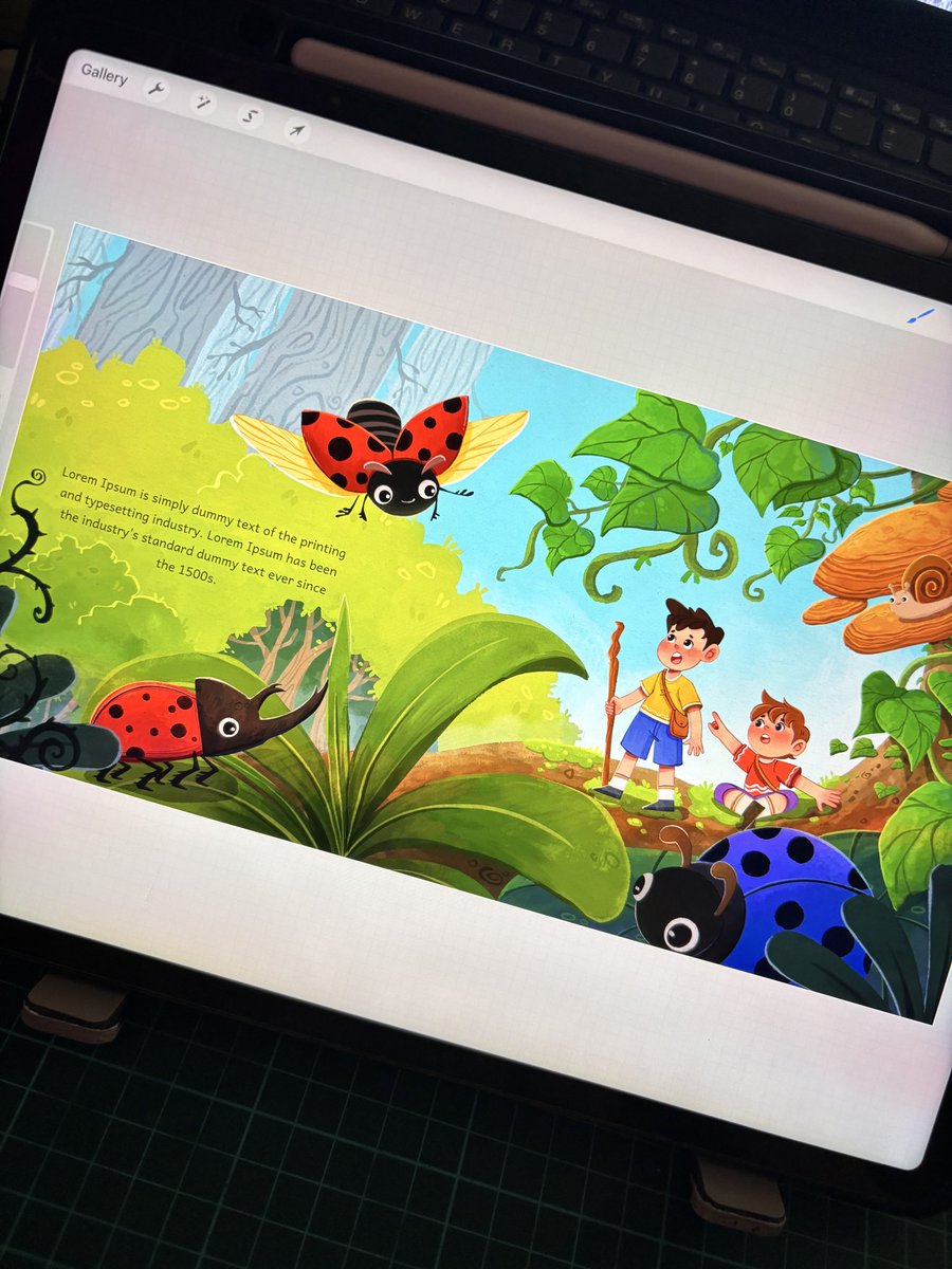 aminationart's tweet photo. Two best friends set off on an adventure in a giant forest. As they journey deeper, they encounter enormous insects unlike anything they have ever seen before.
What other incredible creatures and hidden wonders will they discover next? 🌱🌿🐞🐞

#childrenbook #kidlit #portofolio https://t.co/HZK2SfR29Z