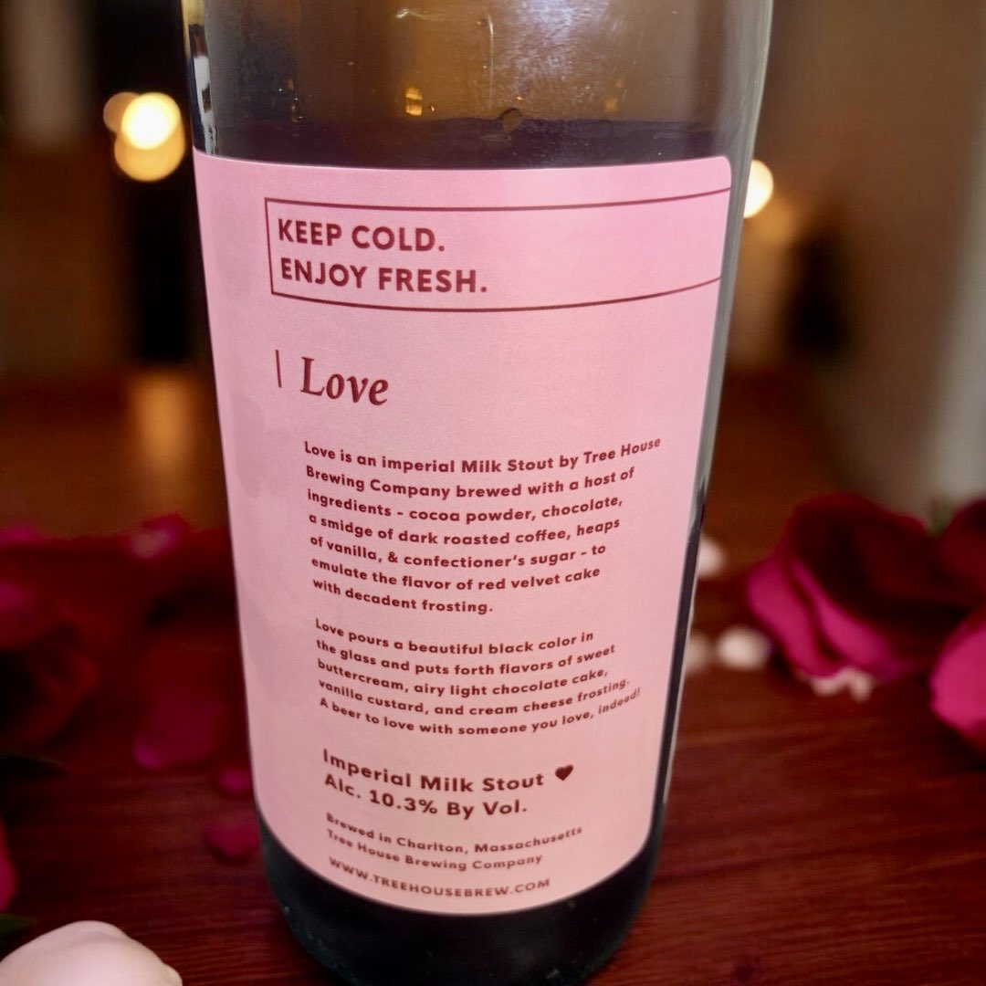 BeerAdviser's tweet photo. 🖤 Love – @TreeHouseBrewCo (MA)
11.2% Imperial Milk Stout. 🍫 Thick liquid fudge with a velvety mouthfeel. The lactose rounds out the massive ABV perfectly. Pure, decadent excellence from Charlton.
Rating: 4.501/5.0
#TheBeerAdviser #TreeHouseBrewing #ImperialStout https://t.co/43G42EepMw