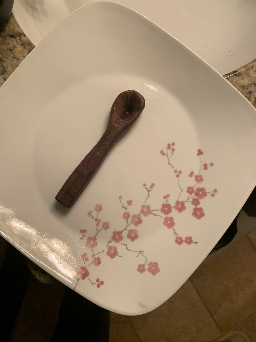 BladeAndByte's tweet image. Spoon I made! First time making a spoon with no tutorial! It’s curing rn with mineral oil! :3 #woodworking #furry