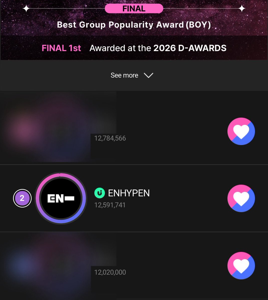 ahgasela's tweet image. 🚨 𝗘𝗡𝗚𝗘𝗡𝗘𝘀: Do not forget to vote for ENHYPEN on UPICK 🚨

𝗛𝗢𝗪 𝗧𝗢 𝗩𝗢𝗧𝗘 𝗜𝗡 𝗗-𝗔𝗪𝗔𝗥𝗗𝗦 𝗢𝗡 𝗨𝗣𝗜𝗖𝗞: 

JAMs are your voting points. you need them to cast votes.
• 𝗕𝗹𝘂𝗲 𝗝𝗔𝗠: free, earned from daily check-ins, videos, and leveling. ⚠️ expires…