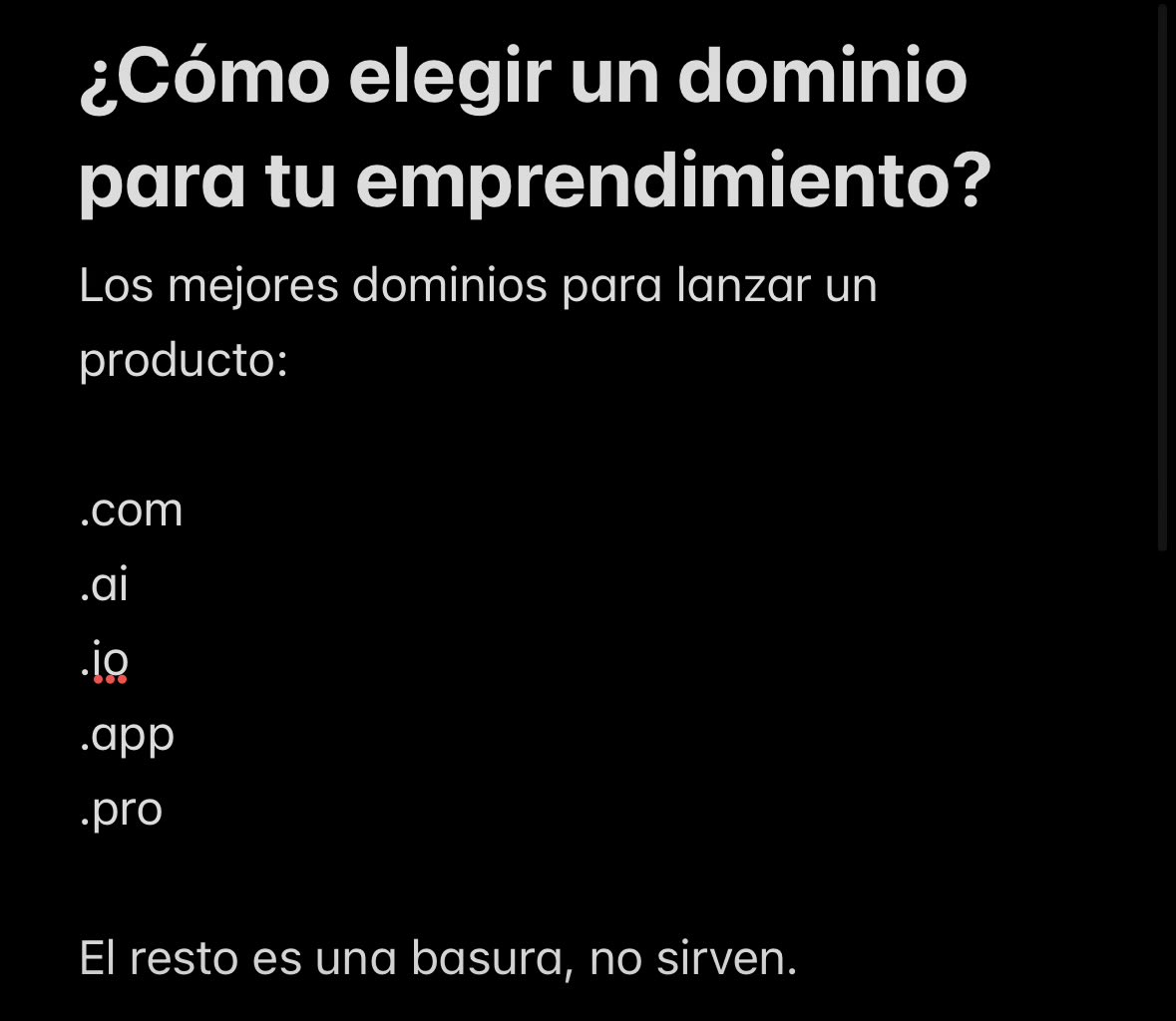 Los mejores dominios son .com
Fin de la discusión.