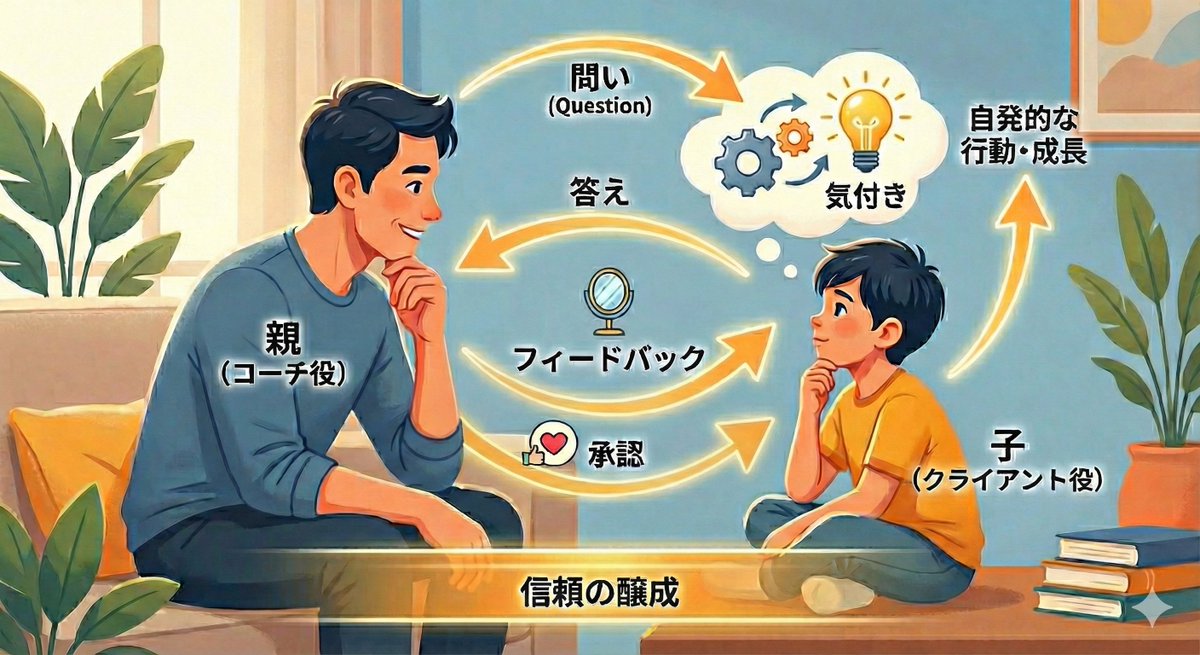 oyalabo's tweet photo. 対話による親と子のコーチングの���役はお子さん。
親は聴き役に徹すること。
問いやフィードバックは、しっかりお子さんの話を聴くことができるようになってからで十分です！ https://t.co/K0kc5dEbVd