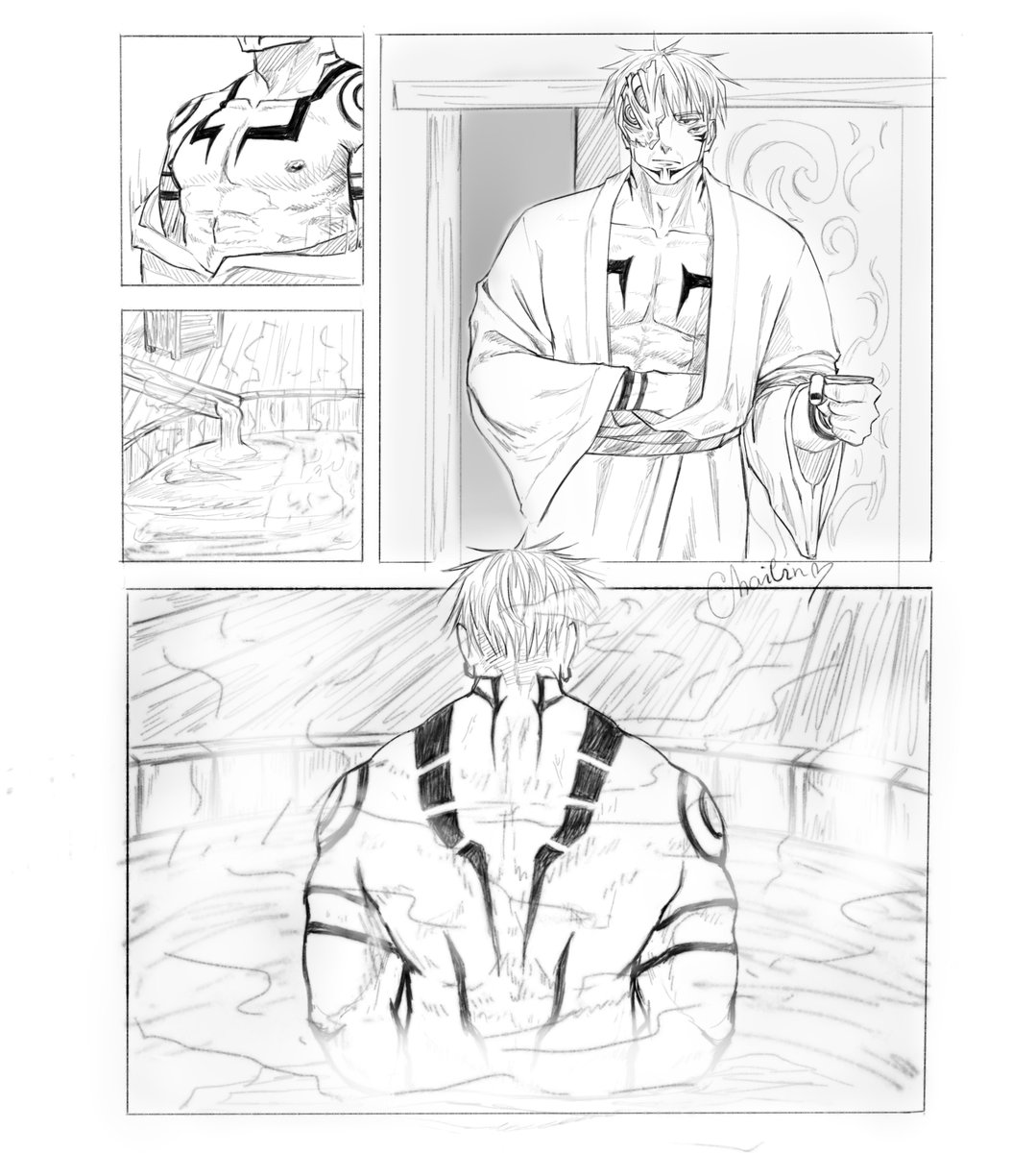 chailin0101's tweet photo. a hot bath after a long day~ #sukuna #rkgk https://t.co/eBAHN194ph