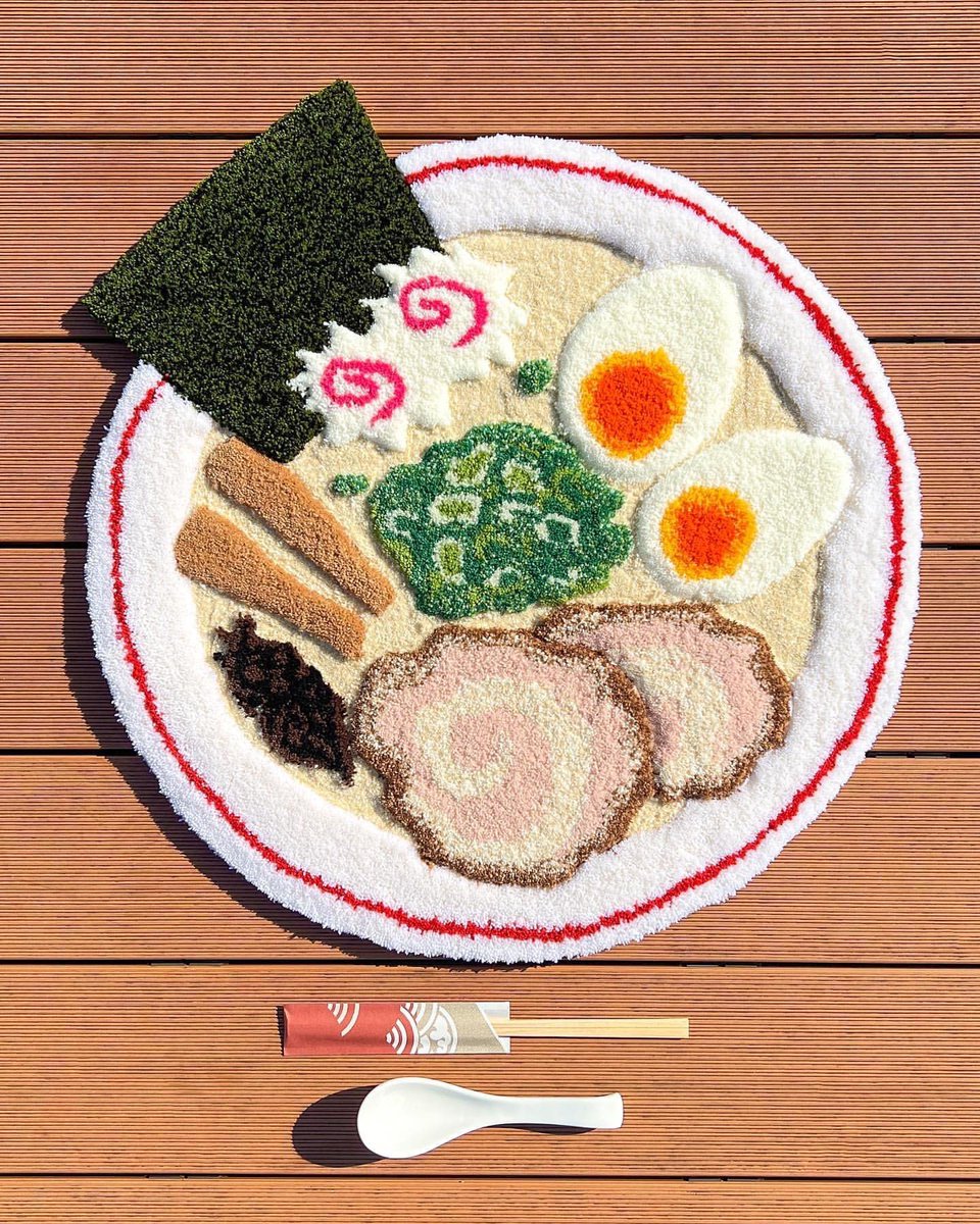 heart_jpg's tweet image. Tufted Ramen Rug 🍜