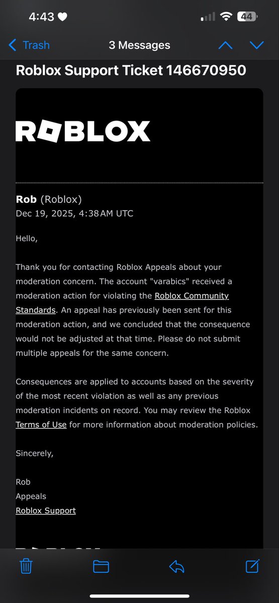 evilfakeblonde's tweet photo. @Roblox @DavidBaszucki @Roblox - Can we get an update on the enforcement wave happening? Its hurting more innocent users than not and its disappointing to see a platform this big disregard the issue. Its unfair and leaves a bad image on your company.
Please address it!!! https://t.co/U0GmKhU33w