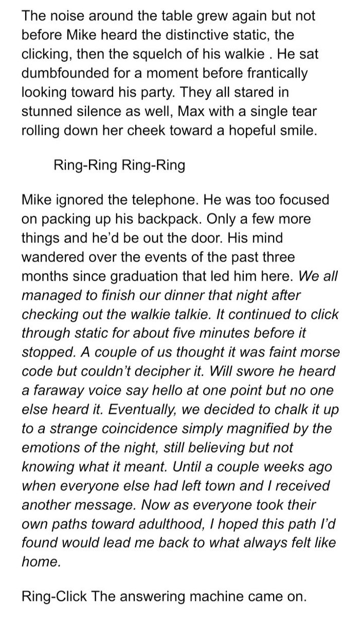 jwlynn8's tweet photo. Thought I'd try my hand at fanfic π
I love Stranger Things and how it ended but I'm old and life's hard and I needed a happier ending. Enjoy and be nice.
#StrangerThings5 #mileven #ibelieve
#StrangerThingsfanfic #writ https://t.co/YrKeHWDDwS