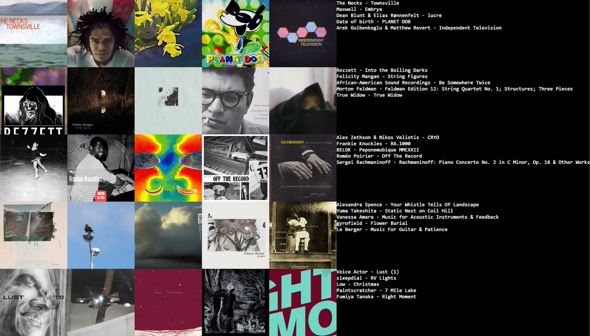 ambient_bf's tweet photo. December 2025 album favs... if only the year could move at the same pace as The Necks https://t.co/ZiO4PGXZie