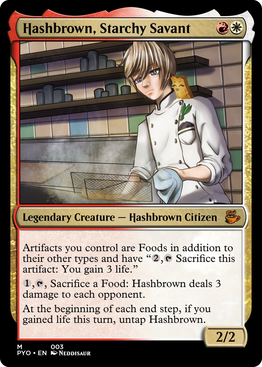 Pyreo_Cafe323's tweet image. I’m back! And I come bringing gifts! More Vtuber magic cards! This time, for Mr. @HashBrownFriend! Here is the decklist! moxfield.com/decks/tspAn1_M…