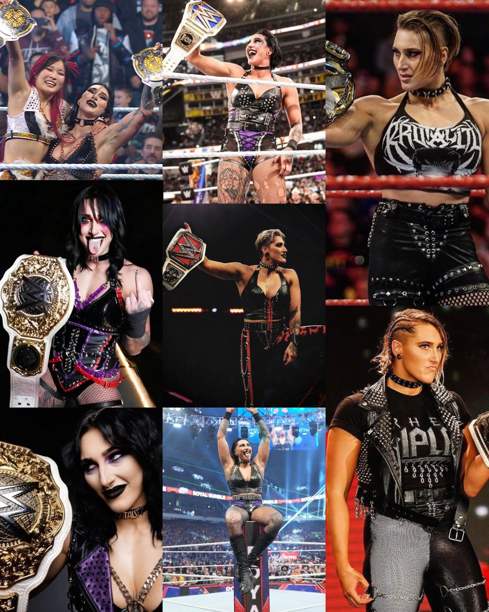 -2× Women's World Champion 
-2× Women's Tag Team Champion 
-Raw Women's Champion
-Smackdown Women's Champion
-NXT Women's Champion
-NXT UK Women's Champion
-Royal Rumble winner
-Grand Slam Champion
-Triple Crown Champion

Rhea Ripley is not even 30 yet. INSANE 🤯