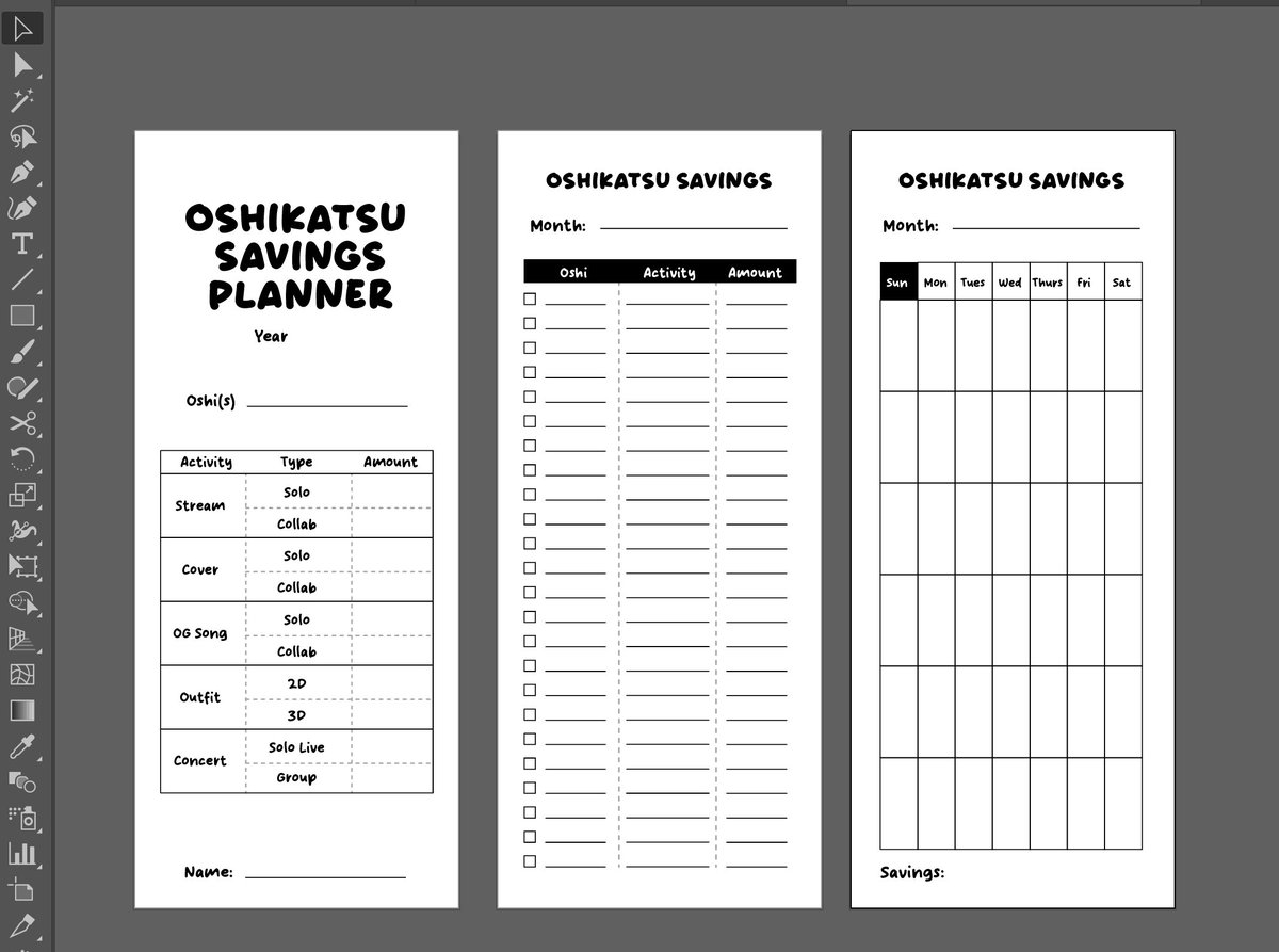angelelisha_art's tweet image. Layouting an oshikatsu savings planner :D
Anyone who wants a copy too? 😂 I can upload it on my ko-fi if ever ww