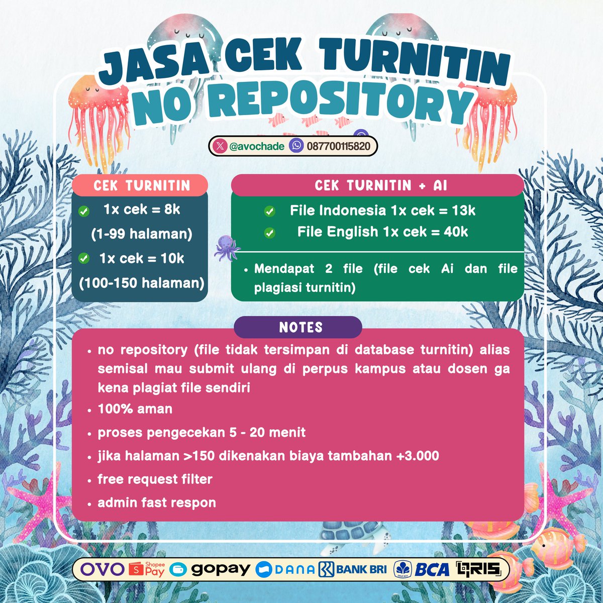 𝙯𝙖𝙡 - cek turnitin & drillbit fast! tweet media