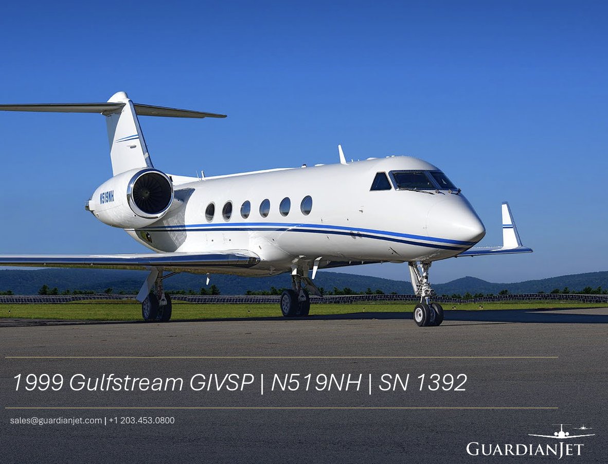 sydor_greg's tweet photo. FOR SALE: '99 Gulfstream GIVSP 
$3,795,000
New Jersey, US

13 PAX
Full Engine + APU Programs
Fresh 96 Month Inspection
Avance L5 Wifi 
2016 Interior // 2017 Paint https://t.co/agGHOsLbzV