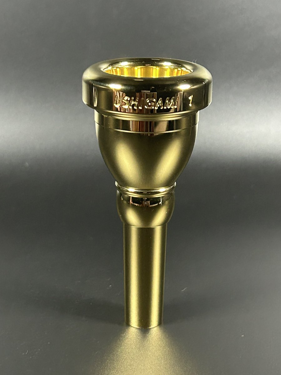 ユーフォニアムマウスピース USHIGAMI 1 ゴールドメッキ仕上げ 在庫