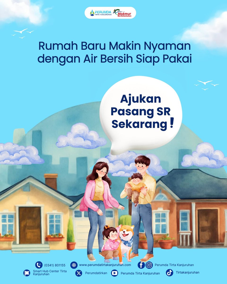 Tahun baru, Rumah baru, aliran air bersih yang baru pilih yang siap dipakai! 🏠🚰

Yuk segera ajukan Sambungan Rumah (SR) Baru melalui aplikasi My Tirta Kanjuruhan 📱

Unduh aplikasinya sekarang!

#PerumdaTirtaKanjuruhan #AplikasiMyTirtaKanjuruhan #PasangSRBaru