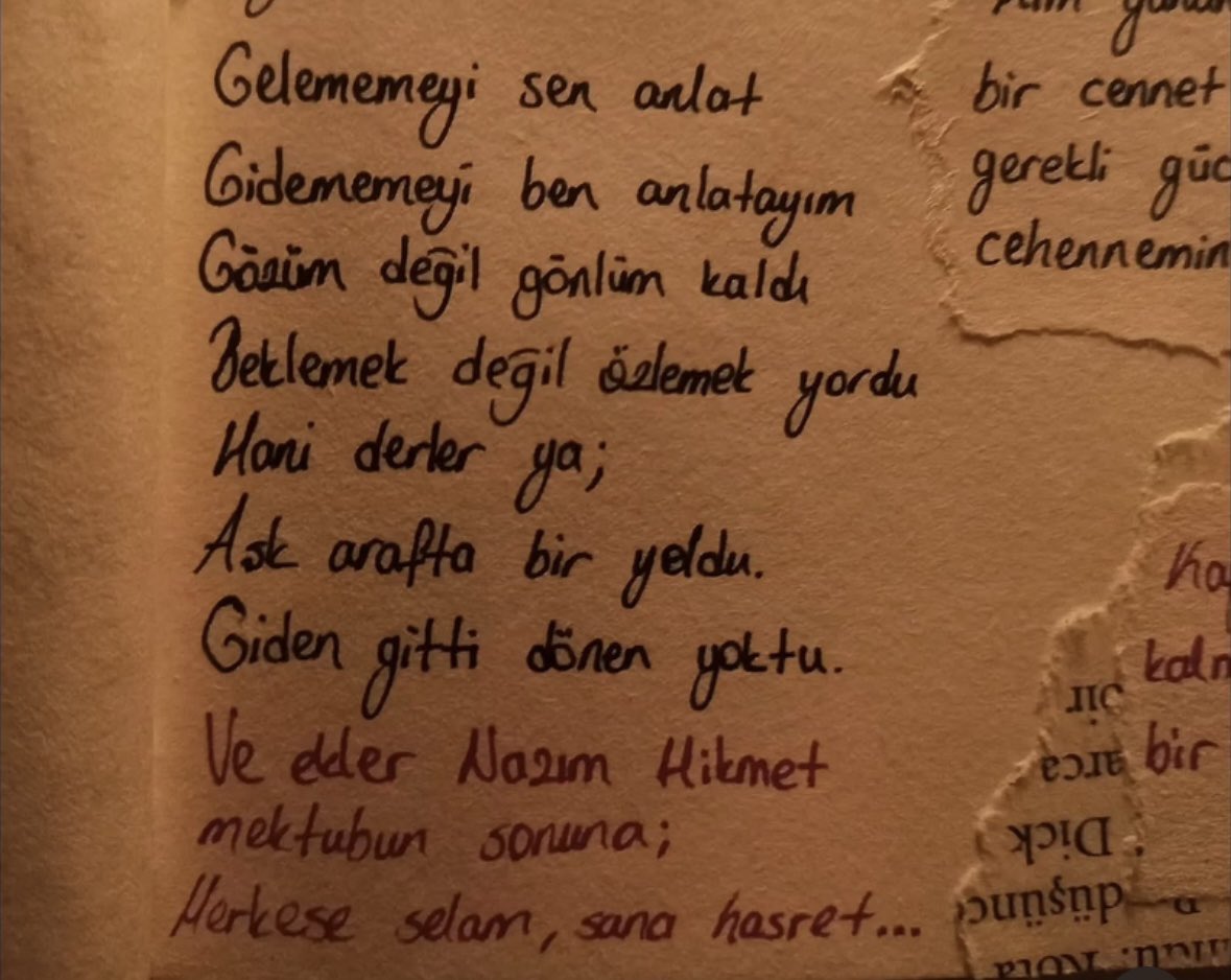 Ve ekler mektubun sonuna Nazım Hikmet;
“Herkese selam, sana hasret.”
06.01.2022/06.01.2026 🪶