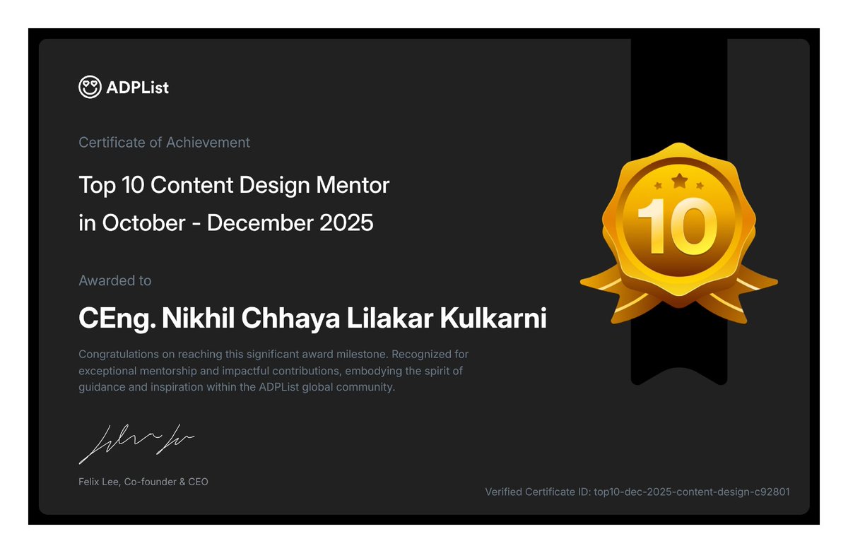 C.Eng. Nikhil Chhaya Lilakar Kulkarni tweet media