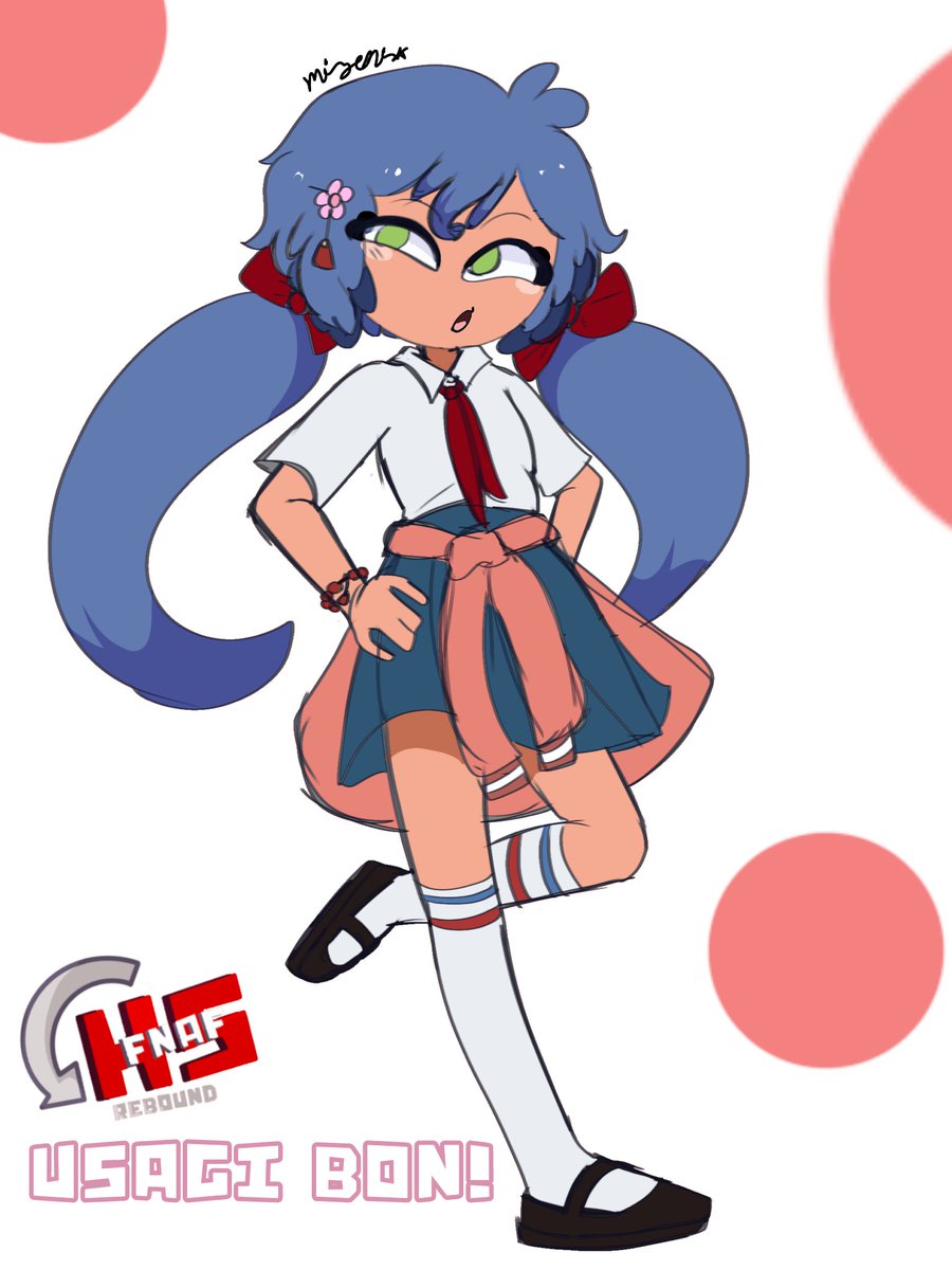 Mizenisk's tweet image. Aqui el concept art de Usagi Bon en mi remake! #fnafhs #fnafhsrebound #remake #UsagiBon #ConceptArt