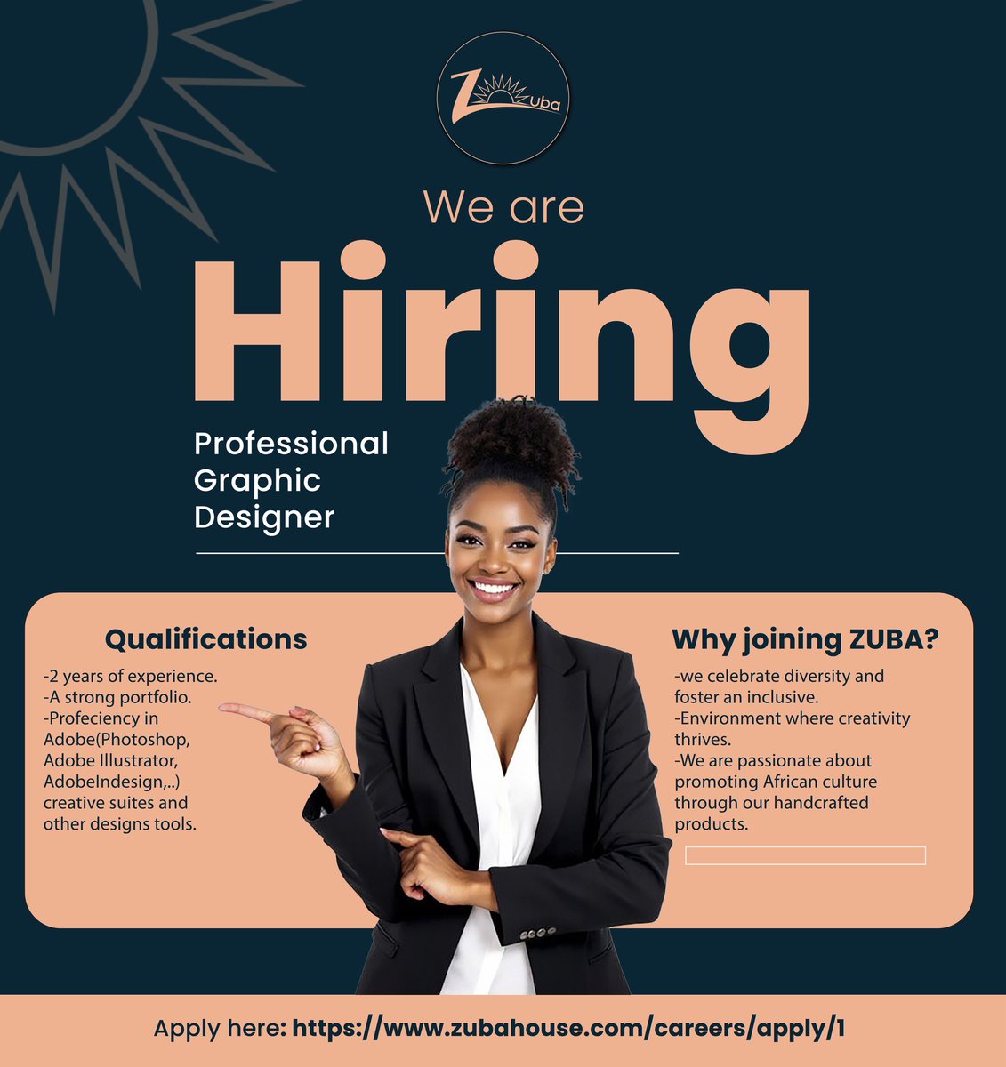 ZubaInfo's tweet photo. We’re hiring a Professional Graphic Designer (Remote)!
Work with Zuba House &amp; partner companies creating graphic + video content.
🕘 Mon–Fri, 9–5 (Kigali time) | 
Contract in Kigali
📅 Apply by Jan 20 (rolling)

Apply: https://t.co/vGmHlkniQn https://t.co/zkLvyAq3ze