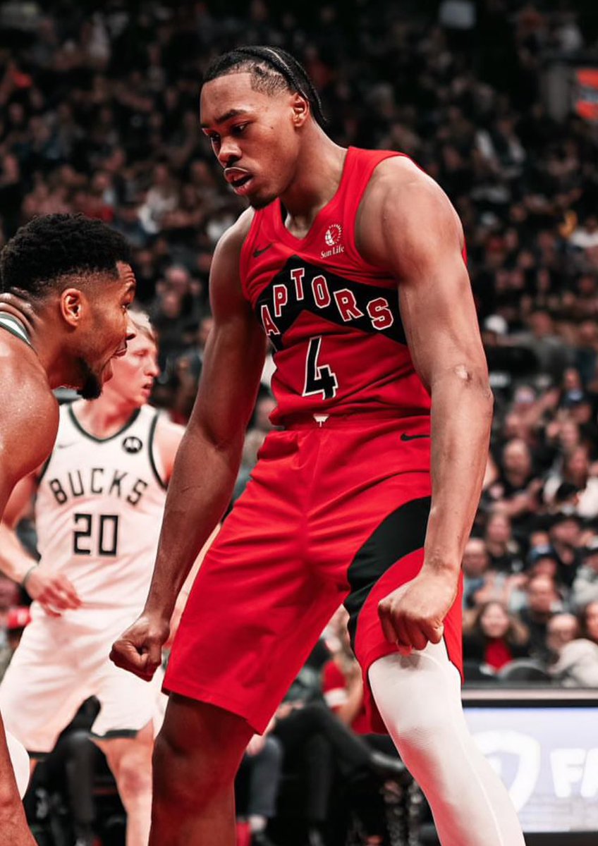 Scottie Barnes over the last 5 games:

18.8 PPG
13.0 RPG
7.2 APG
1.8 SPG
1.0 BPG
53.4% FG
36.3 MPG