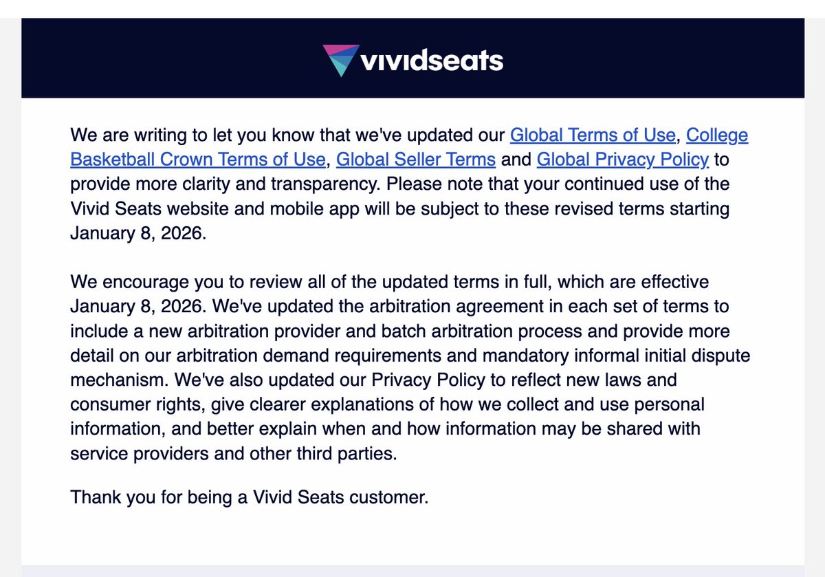 Can't wait to binge the new <a href="/VividSeats/">Vivid Seats</a> Global Terms of Use update.