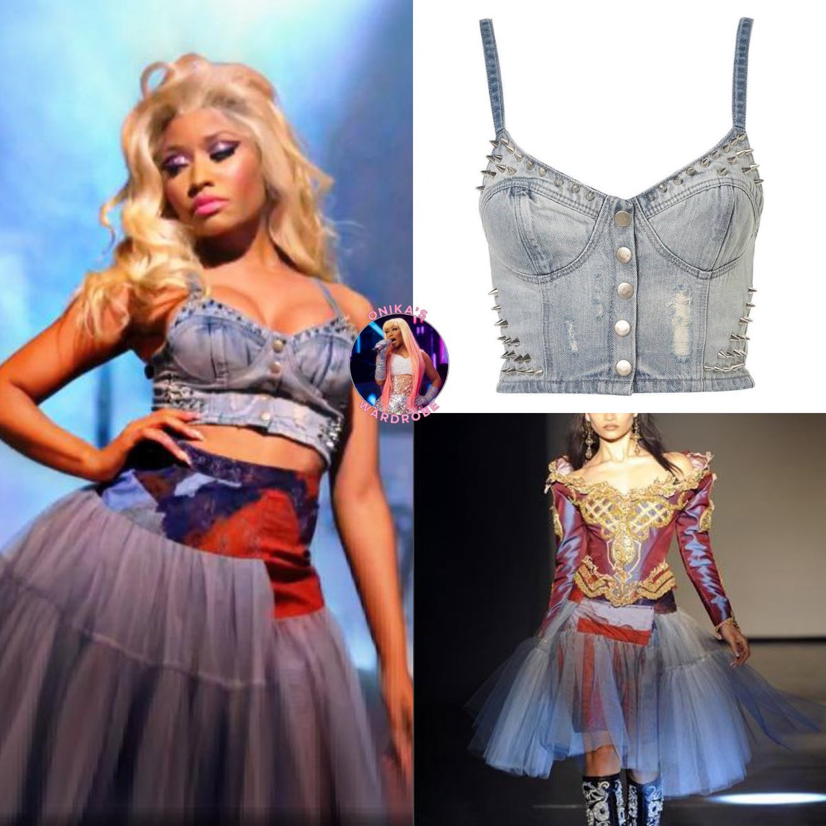 onikaswardrobe's tweet photo. #TheBoysMusicVideo 🎀🦄
@NICKIMINAJ wearing Vivienne Westwood AW12 skirt + @Topshop denim spiked bralette
#NickiMinaj
#romanreloaded
#fashion
#Topshop
#denim
#barbie
#VivienneWestwood
#style https://t.co/TTXeA9rDu0