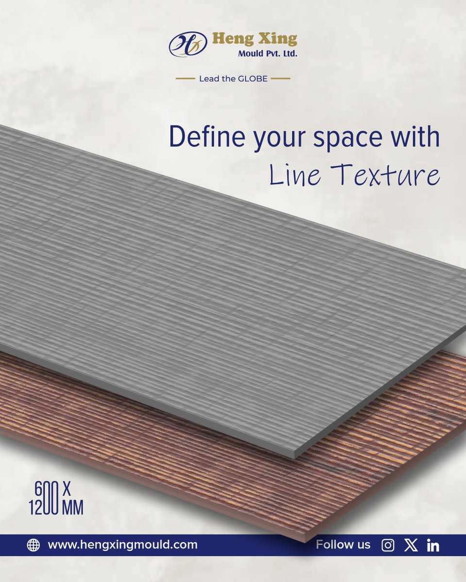 Heng_Xing_Mould's tweet photo. Define your space with Line Texture

#Hengxing #HengxingMould #Mould #Tiles #Tilesmould #Morbi #Morbitiles #Tilesdesign #Punch #Master #Masterdesign https://t.co/oASgdfE2L5