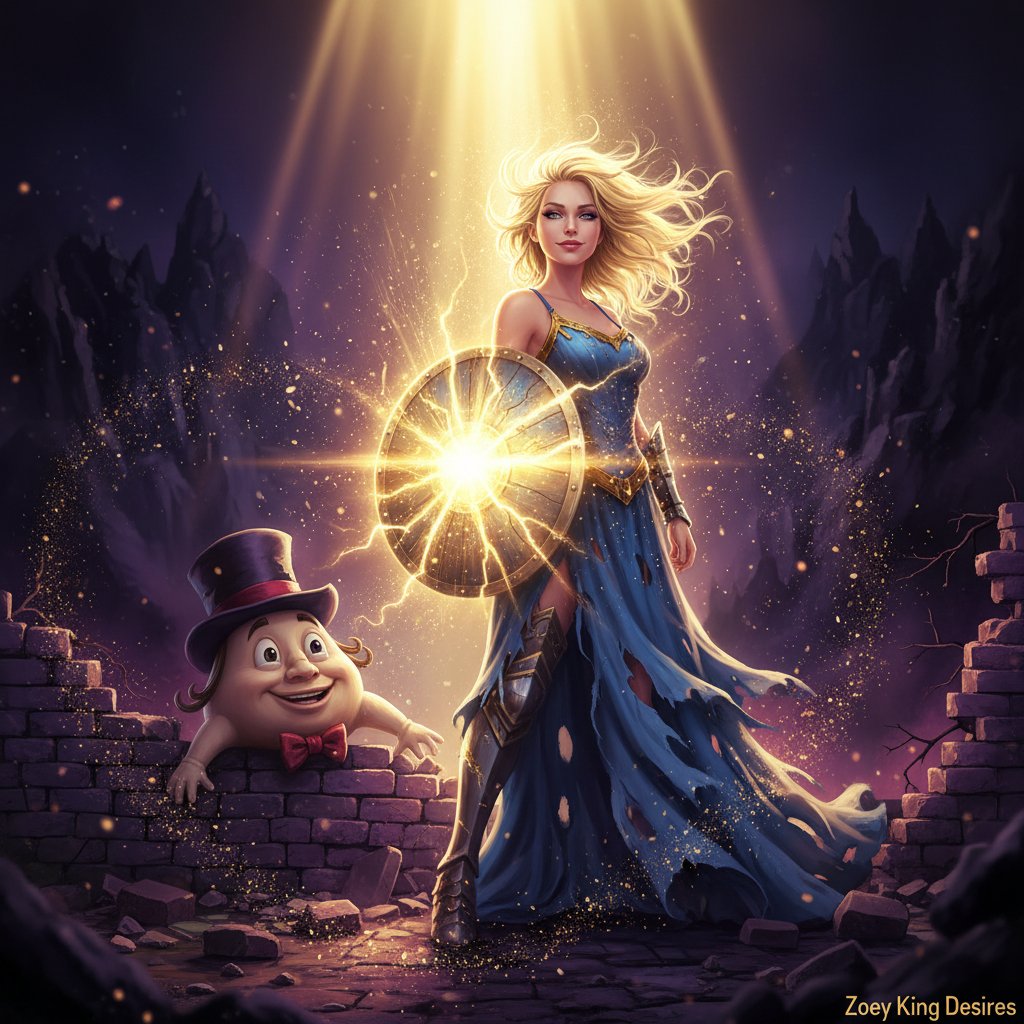 ZoeyKing_Desire's tweet photo. You can't break me!💔
Even if I look like Humpty Dumpty who cracked after falling off the wall.
Cracks? Yes.
Cracked up? Most definitely!
But I got you—crackling with God's glory shining through all my cracks! 💜✨
#ZKDfriends #UnbreakableWarrior #GodGlory https://t.co/52cLsHLRmM