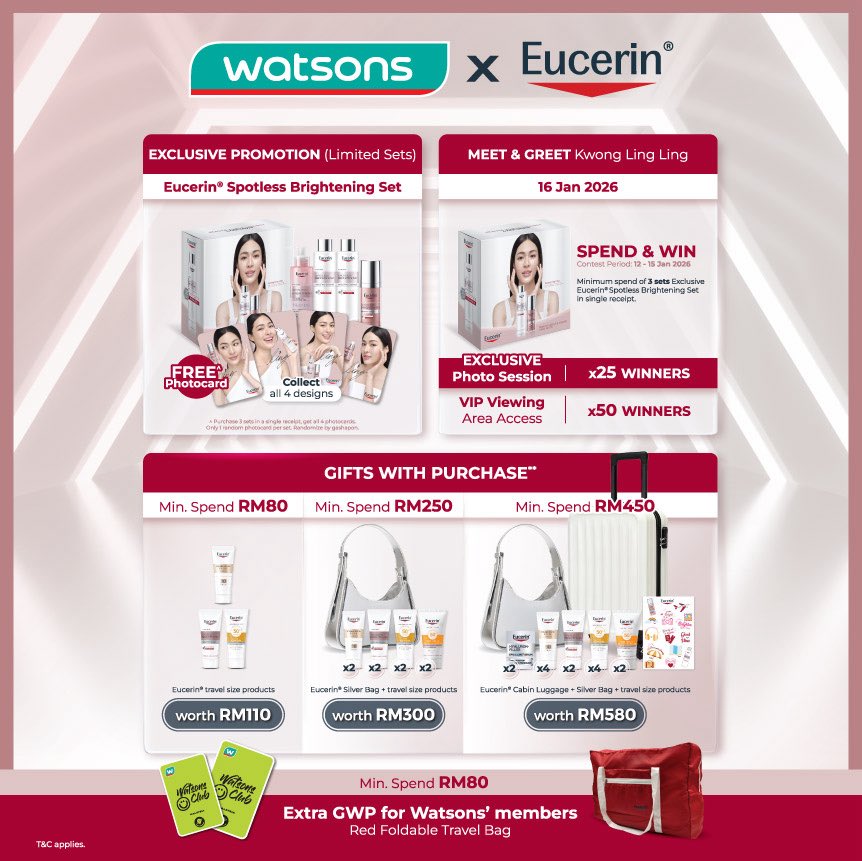 SeoullySG's tweet image. [#EUCERIN]✨🚨 LINGLING KWONG IS COMING TO MALAYSIA 🚨✨

Get ready for a SPECIAL MEET &amp;amp; GREET with @linglingsirilak at Mid Valley Megamall and discover Malaysia’s No.1 derma face care brand with the Eucerin Spotless Brightening Routine, powered by Patented Thiamidol® — Eucerin’s…